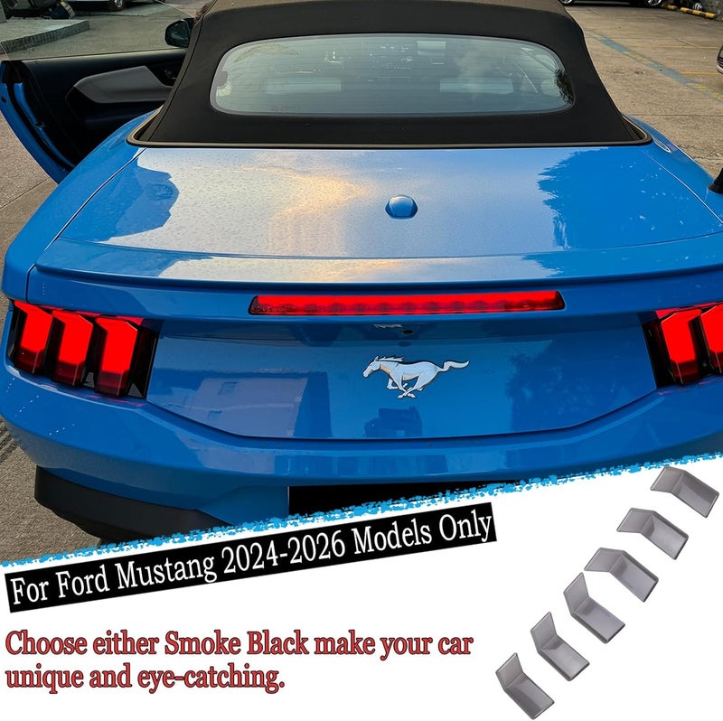 MUXEE Taillight Cover,for Ford Mustang 2024 2025 2026,6PCS Tail Light Covers Tail Lamp Trim Decoration Car Sport Accessories - Smoke Black - Image 4